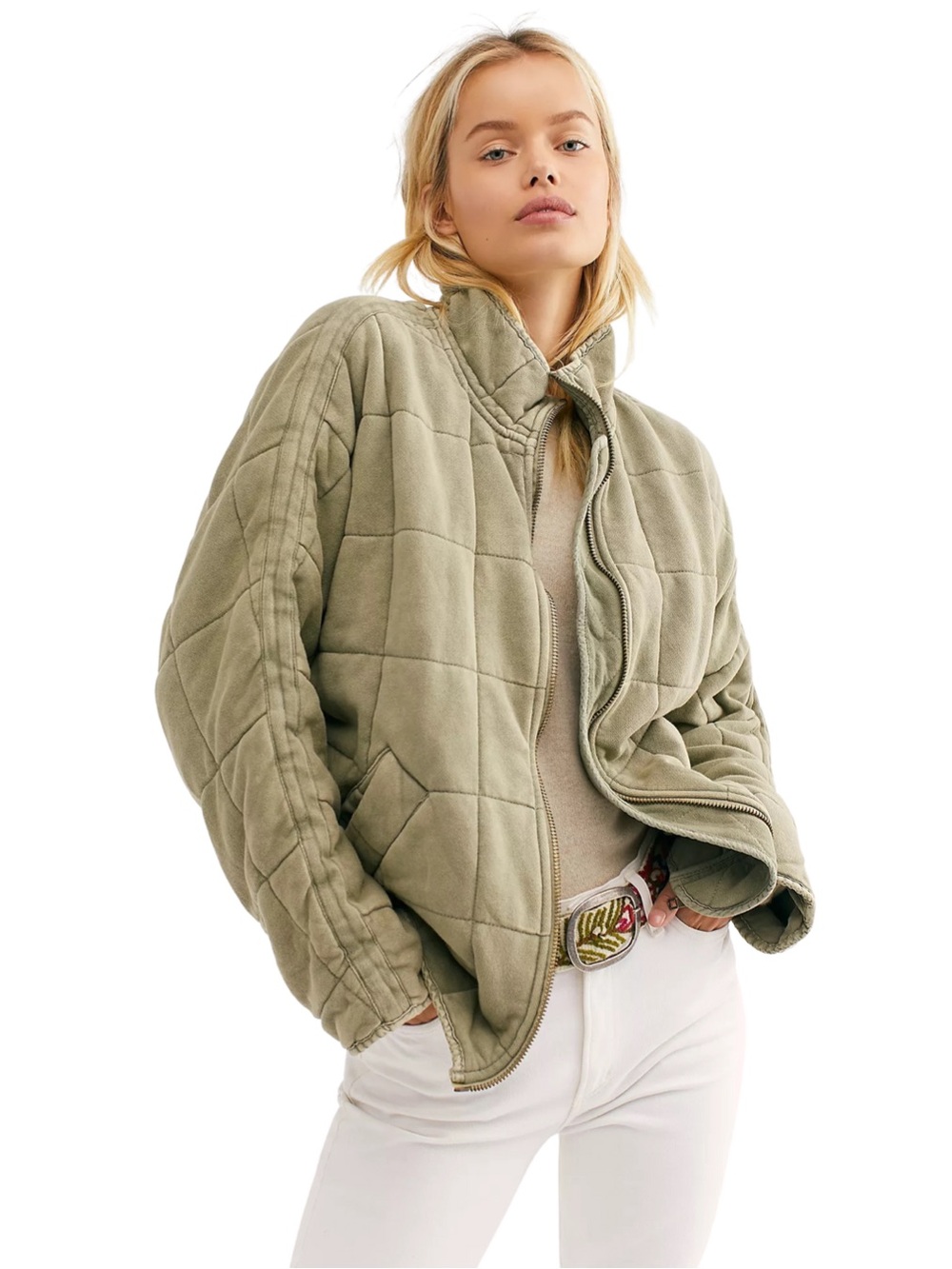 Forever 21 Olive Green Quilted Jacket NWT